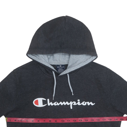 Champion Men's Black Small Pullover Hoodie Logo Fleece Sweatshirt