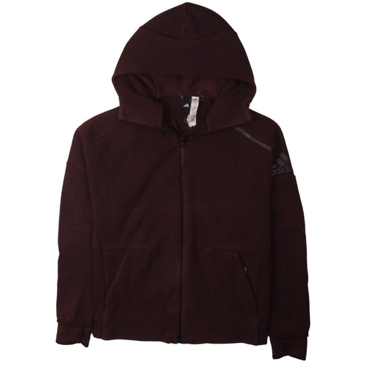 Adidas Men's Brown Full Zip Hoodie Size M Regular Fit