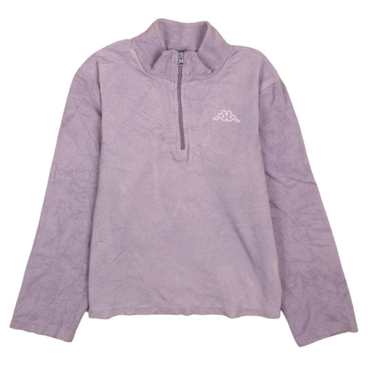 Kappa Womens Purple Fleece 1/2 Zip Sweatshirt XL Relaxed Fit