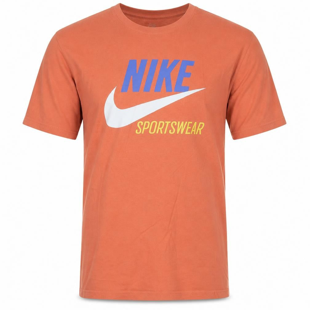 Nike Men's Orange Sportswear Logo Graphic T-Shirt Size M