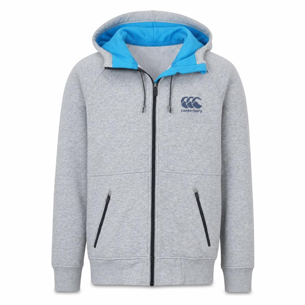 Canterbury Men's Grey Full Zip Hoodie Size S Lightweight Sportswear