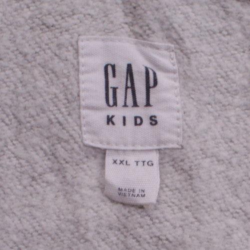 GAP Kids Boys Grey Full Zip Hoodie XXL Cotton Blend Casual Sweatshirt