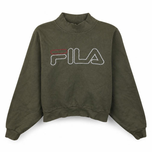 Fila Womens Khaki Green XS Pullover Sweatshirt with Logo