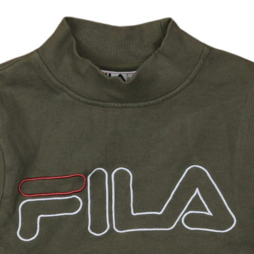 Fila Womens Khaki Green XS Pullover Sweatshirt with Logo