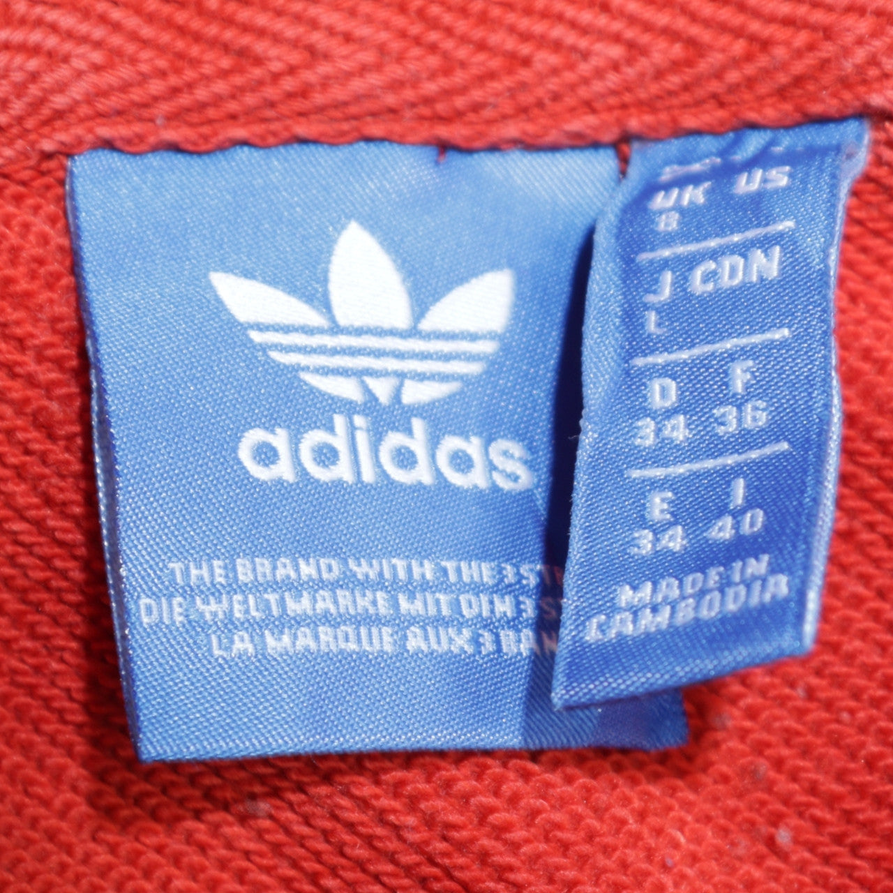 Adidas Women’s Red Pullover Hoodie Size 8 Logo Print Cotton Sweatshirt