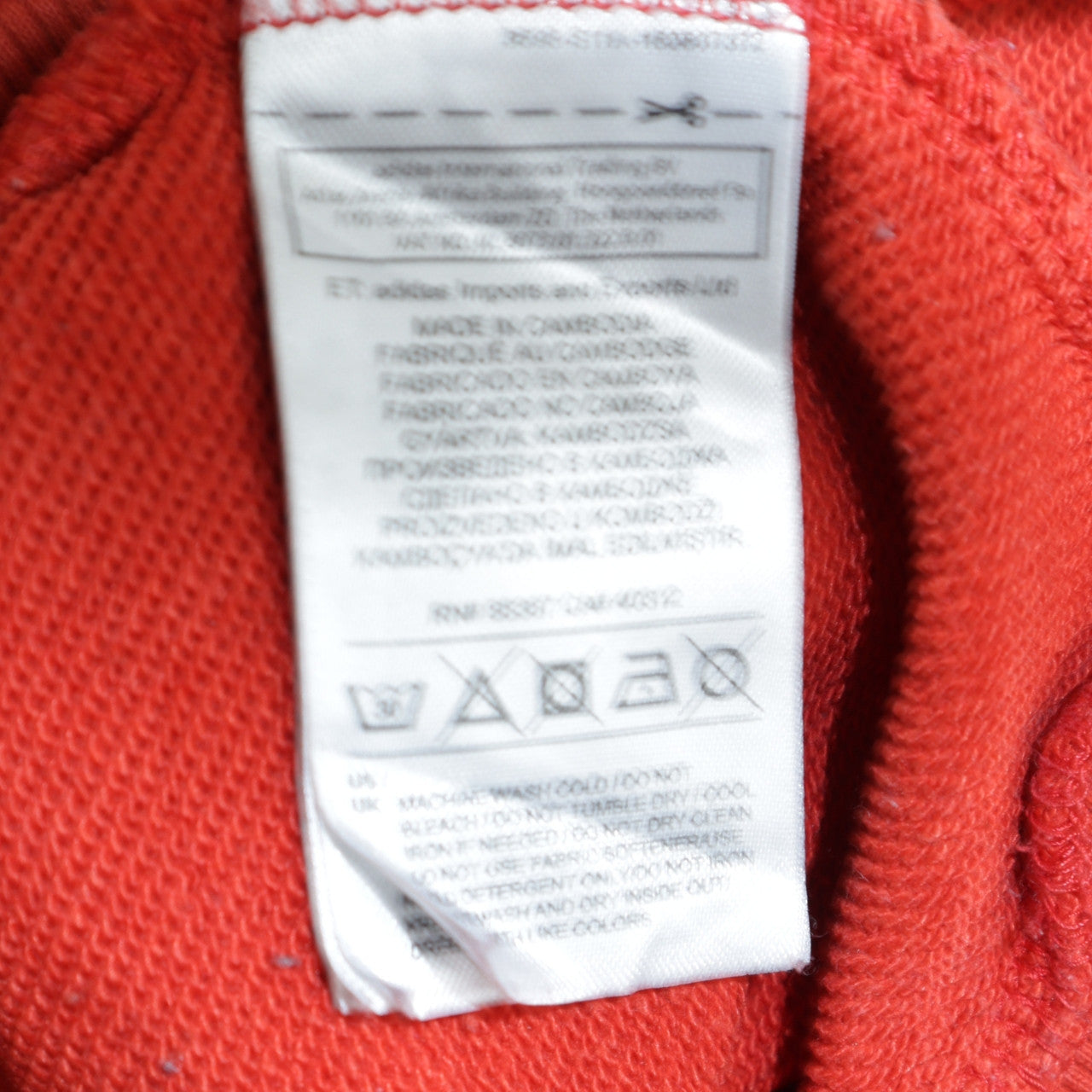 Adidas Women’s Red Pullover Hoodie Size 8 Logo Print Cotton Sweatshirt