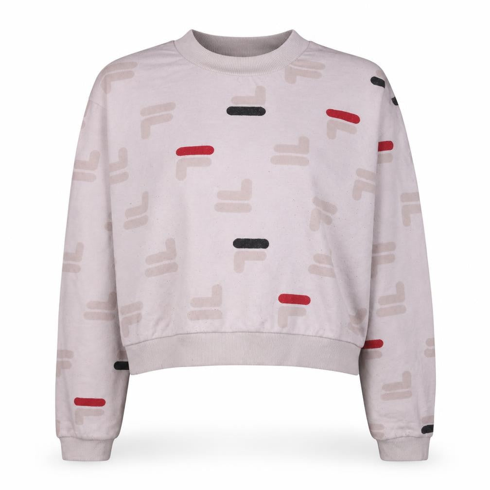 Fila Womens Beige Logo Print Crew Neck Sweatshirt XL