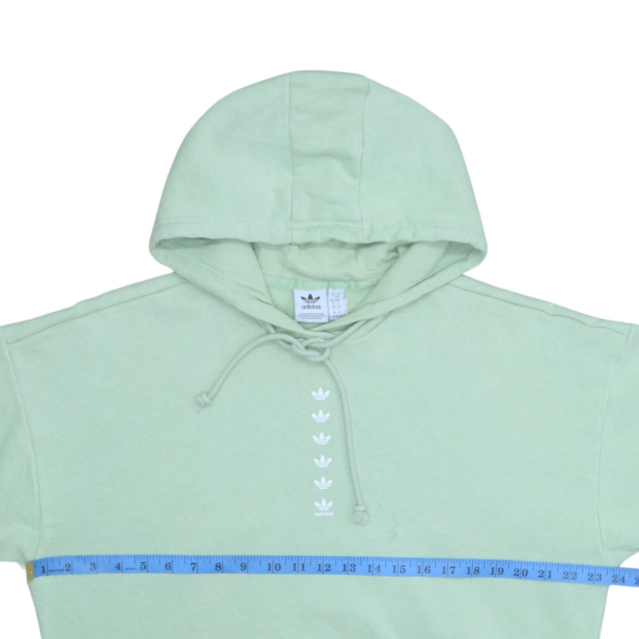 Adidas Women's Green Pullover Hoodie Size 14 Cotton Blend Logo Sweatshirt