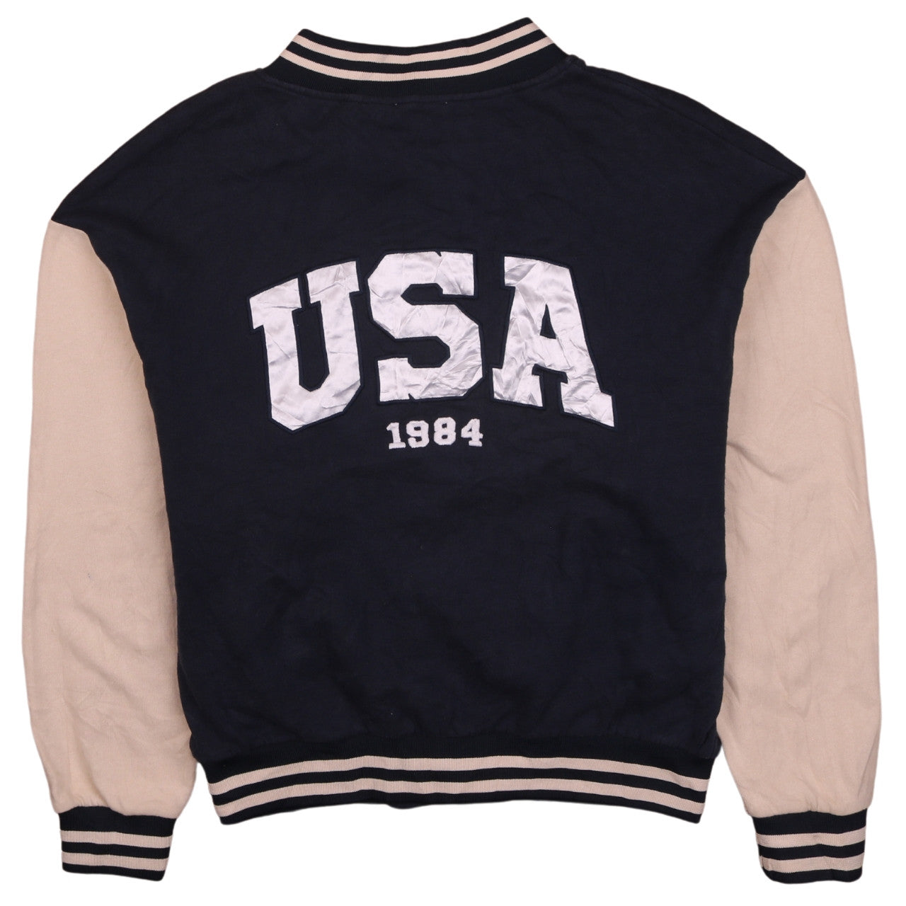 Subdued Teens Blue Varsity Jacket XS Cotton College Style