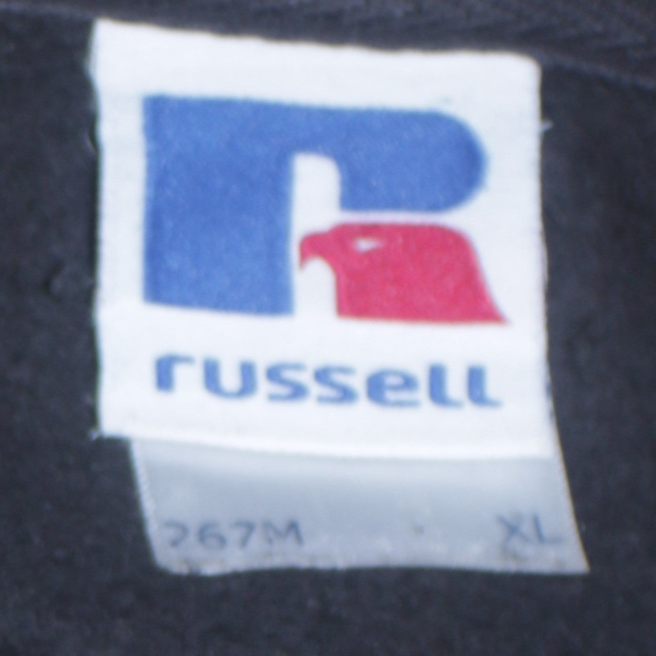 Russell Men’s Black Full Zip Sweatshirt XL Graphic Print Fleece