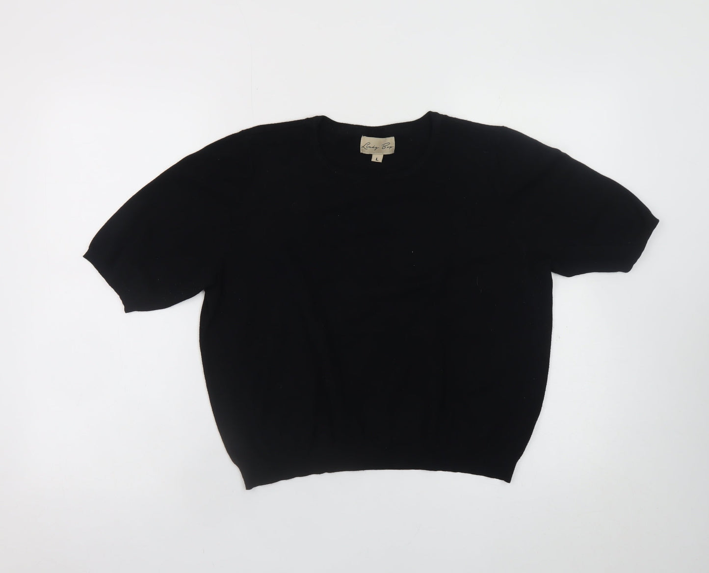 Lindy Bop Women’s Black Short Sleeve Crew Neck Pullover Jumper L