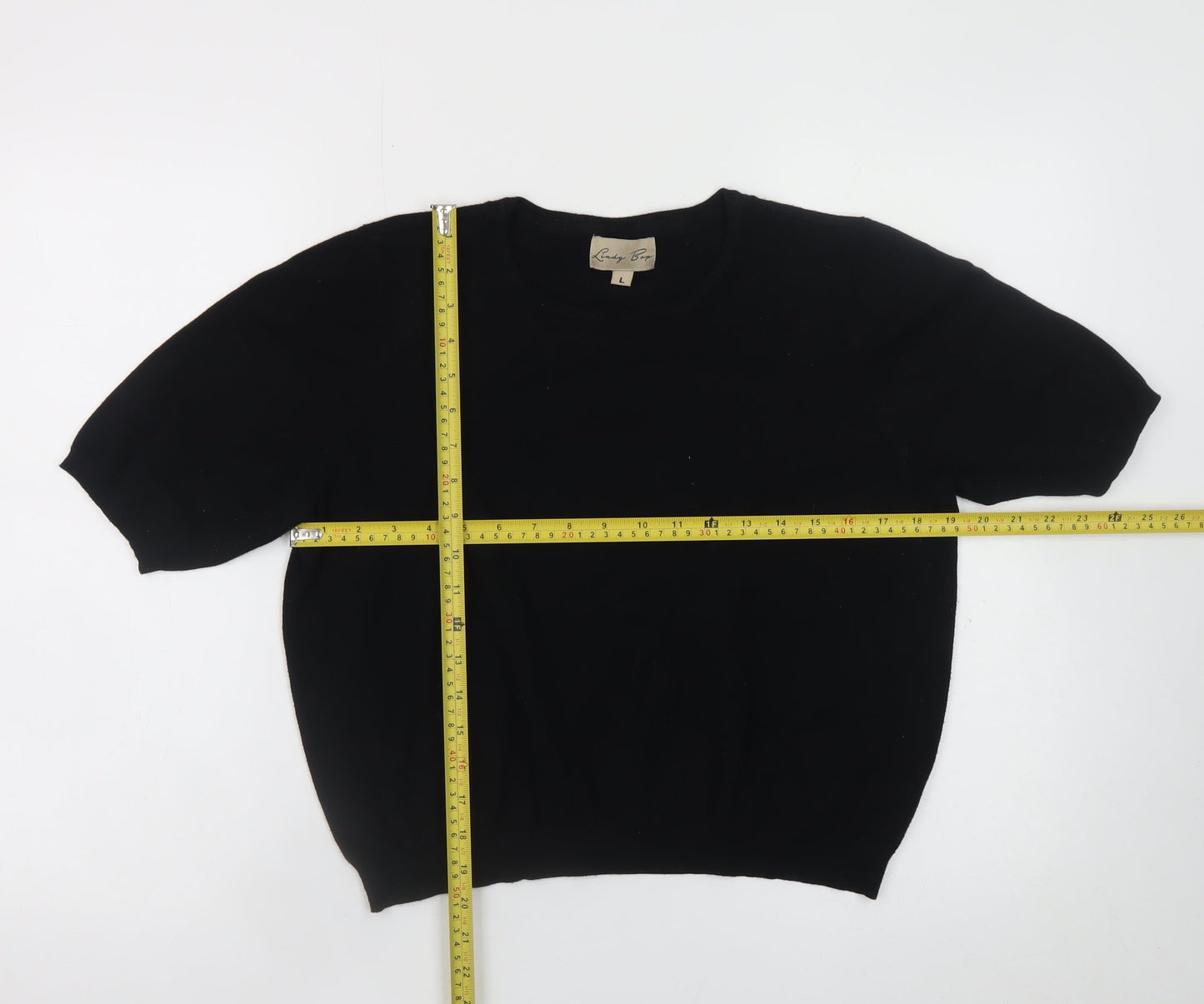 Lindy Bop Women’s Black Short Sleeve Crew Neck Pullover Jumper L