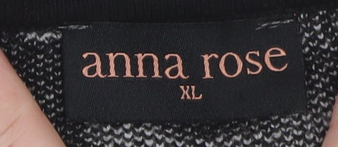 Anna Rose Women's Black White Houndstooth Knit Jacket XL
