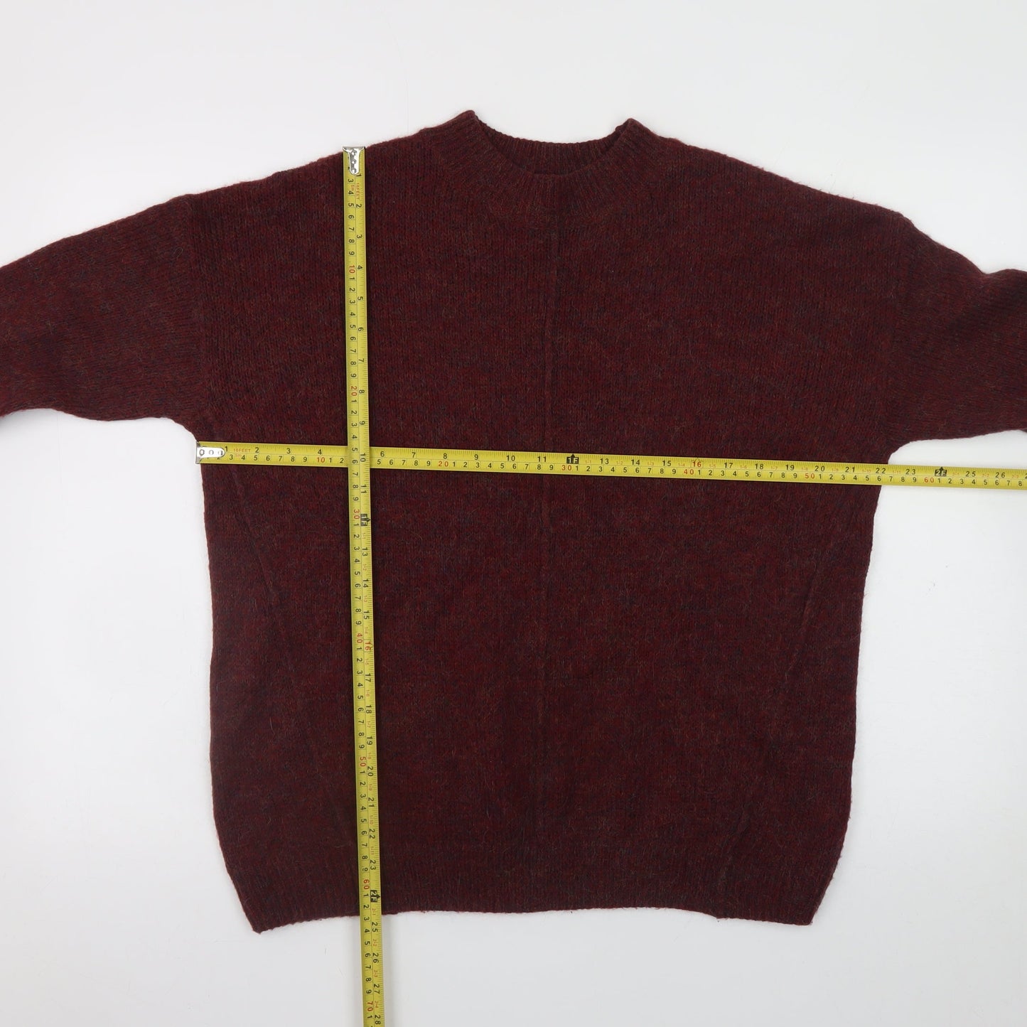 Topshop Women’s Red Mohair Blend Crew Neck Pullover Jumper UK 12