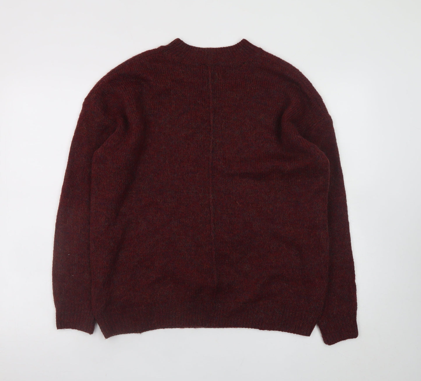 Topshop Women’s Red Mohair Blend Crew Neck Pullover Jumper UK 12