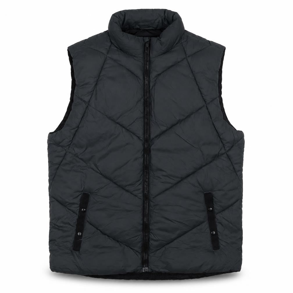 Gap Men's Black L Puffer Waistcoat Regular Fit Nylon Lightweight
