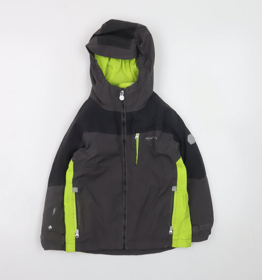 Regatta Boys Grey Waterproof Hooded Rain Coat Jacket 5-6 Years
