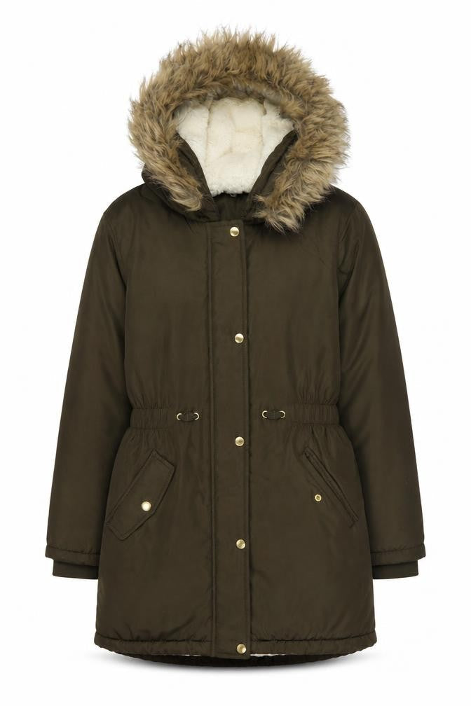 Bluezoo Teens Brown Faux Fur Hooded Parka Coat Size 12