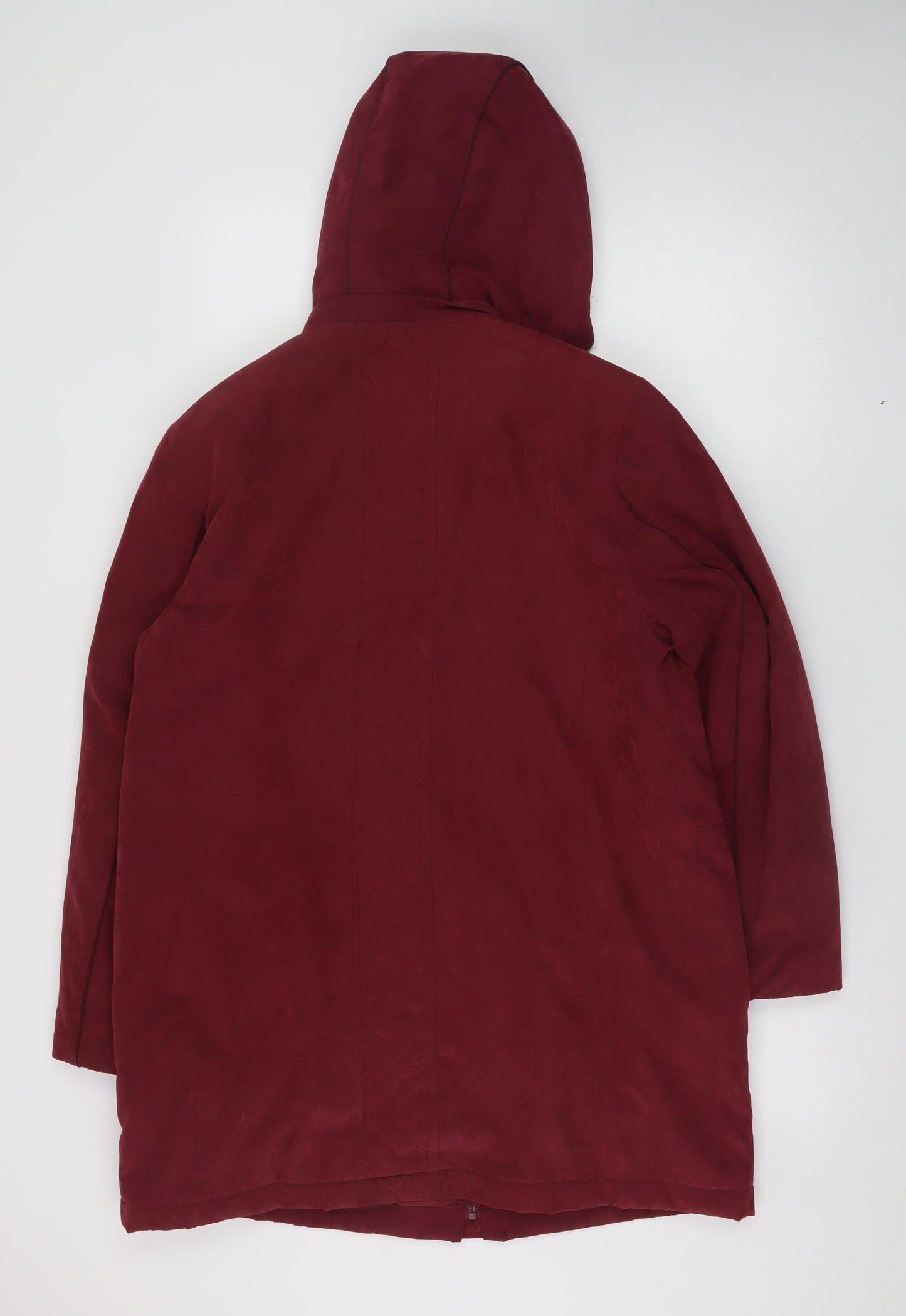 Anna Rose Women's Red Hooded Long Parka Coat Size M
