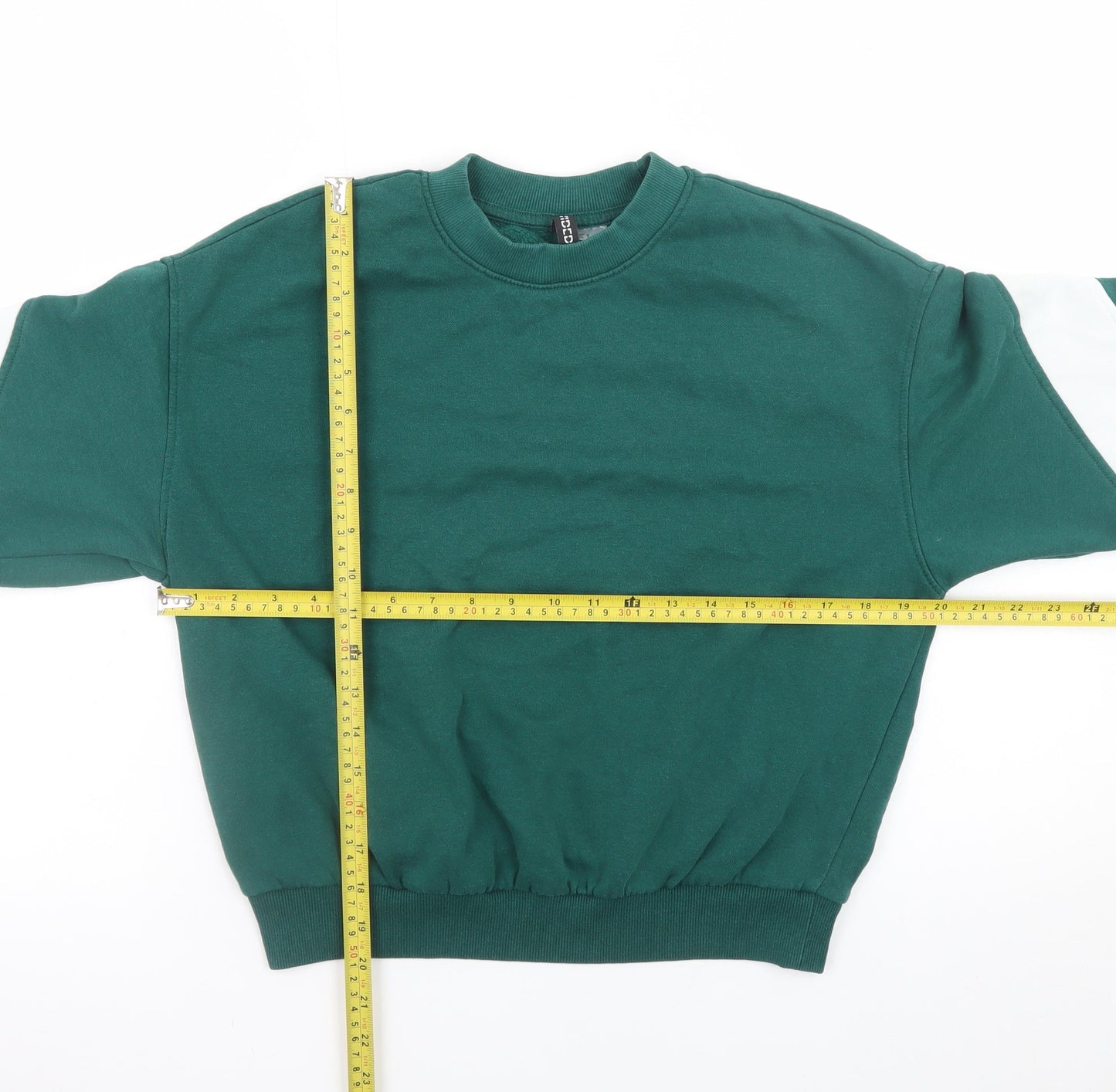 H&M Divided Women's Green Crew Neck Pullover Sweatshirt Size S
