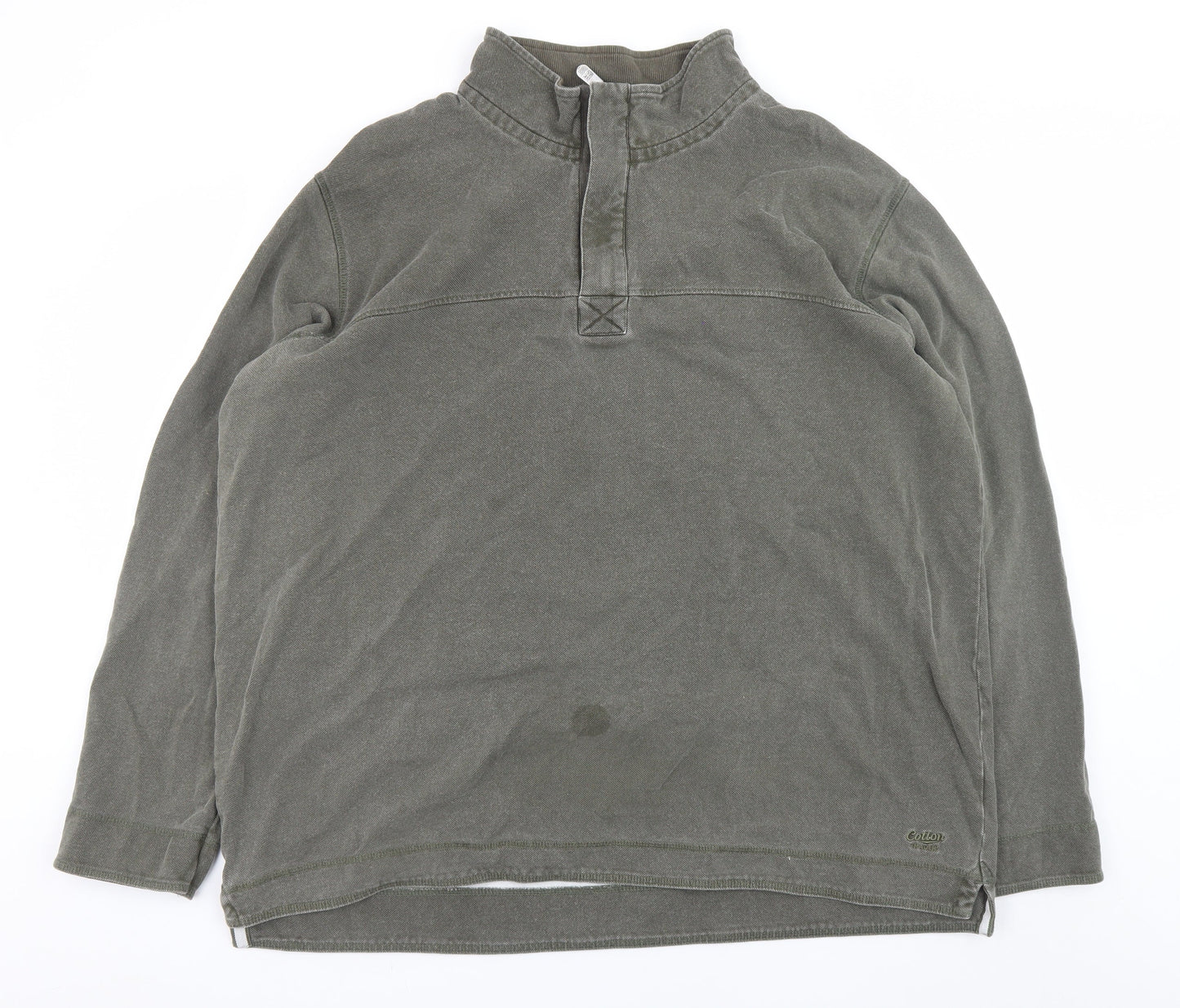 Cotton Traders Men’s Green 2XL Henley Sweatshirt