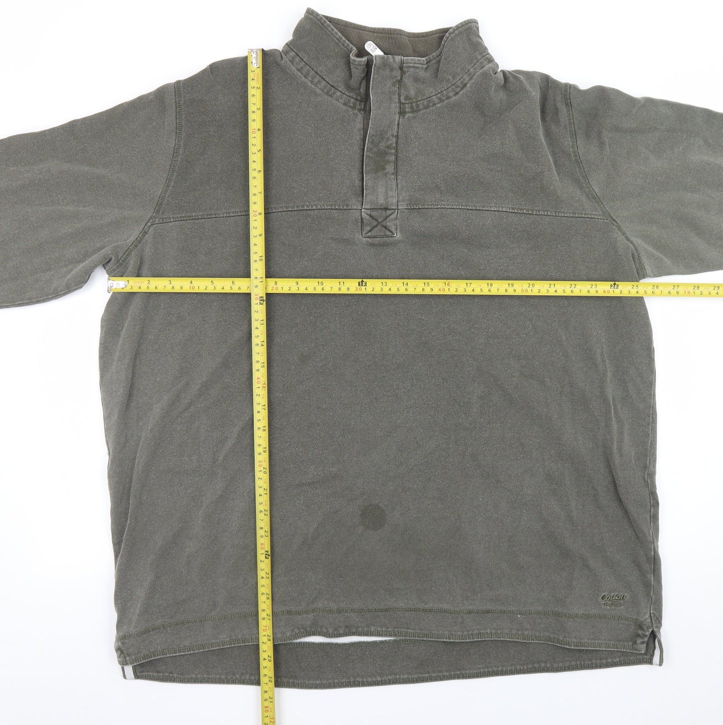 Cotton Traders Men’s Green 2XL Henley Sweatshirt