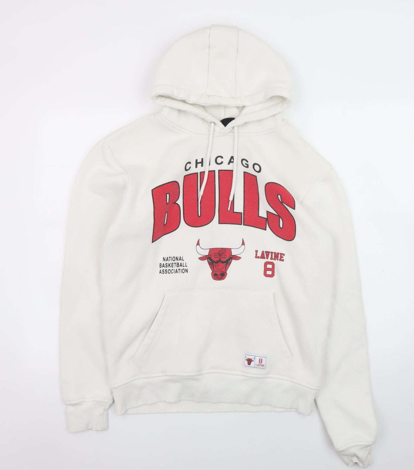 Primark Men's White Chicago Bulls Pullover Hoodie Size M