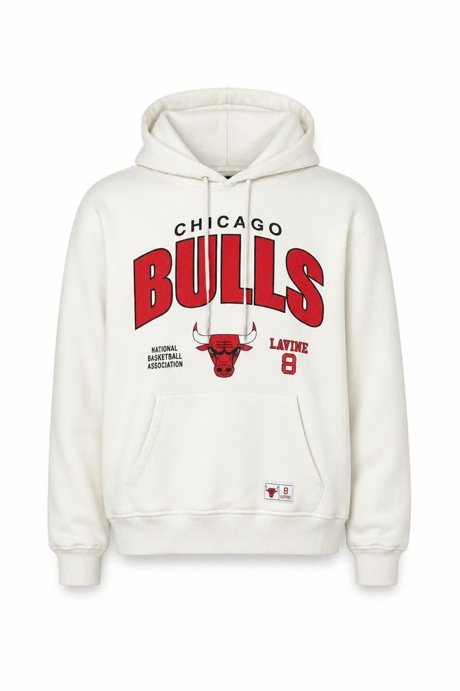 Primark Men's White Chicago Bulls Pullover Hoodie Size M