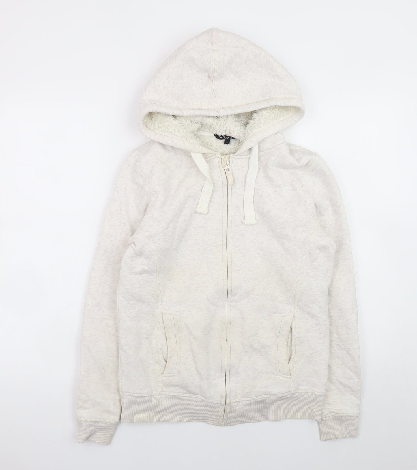 TEX Women's Beige Full Zip Hooded Sweatshirt Size S