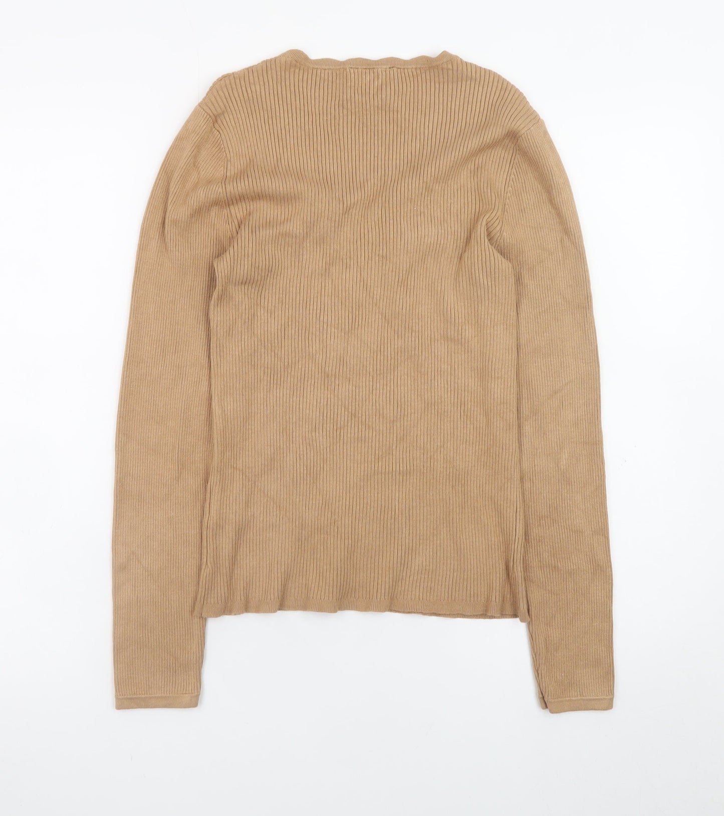 Lipsy Women’s Beige V-Neck Long Sleeve Knit Jumper Size 14