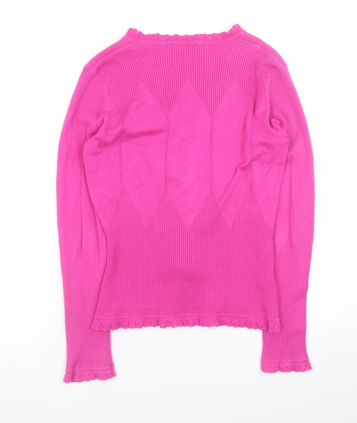 CC Women’s Pink V-Neck Button Cardigan Knit Jumper Size M