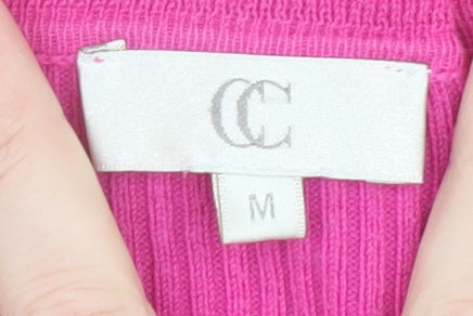 CC Women’s Pink V-Neck Button Cardigan Knit Jumper Size M