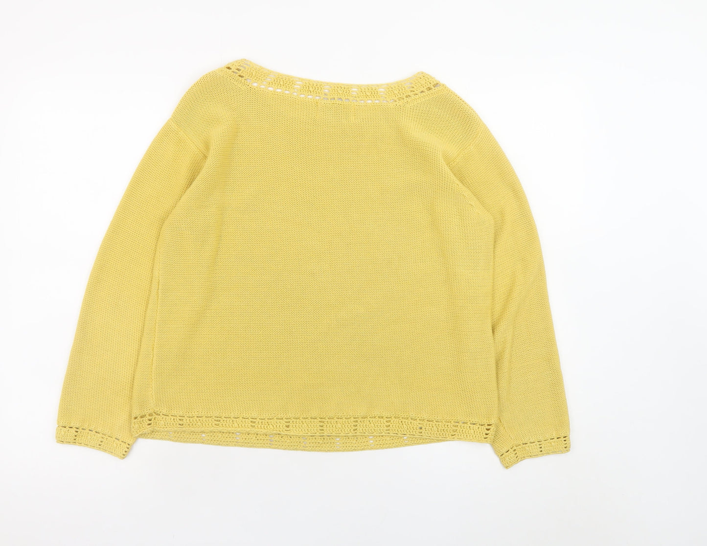 Spirit of the Andes Women's Yellow Knit Jumper Size M Cotton Blend