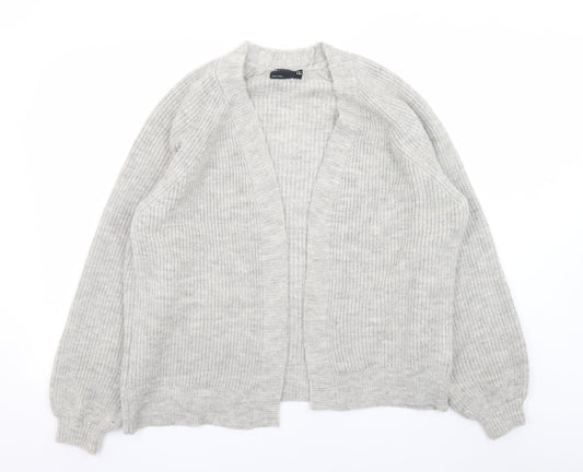 ASOS Design Womens Grey UK 10 Rib Knit Open Cardigan Jumper
