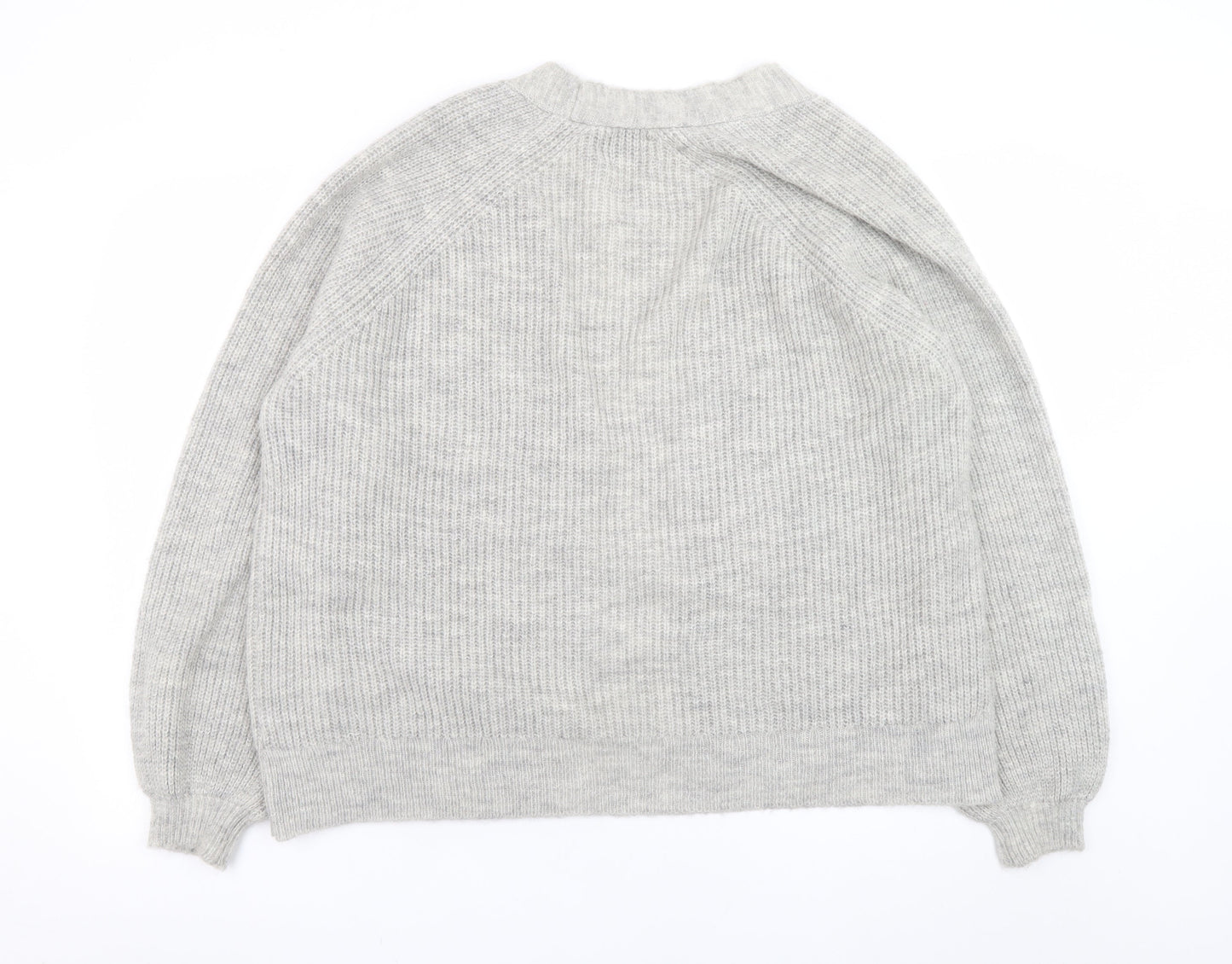 ASOS Design Womens Grey UK 10 Rib Knit Open Cardigan Jumper
