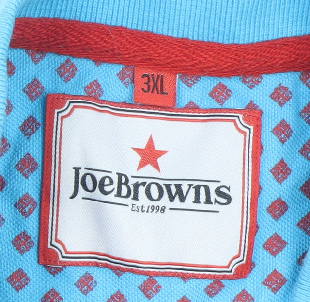 Joe Browns Men's Blue 3XL Cotton Short Sleeve Polo Shirt