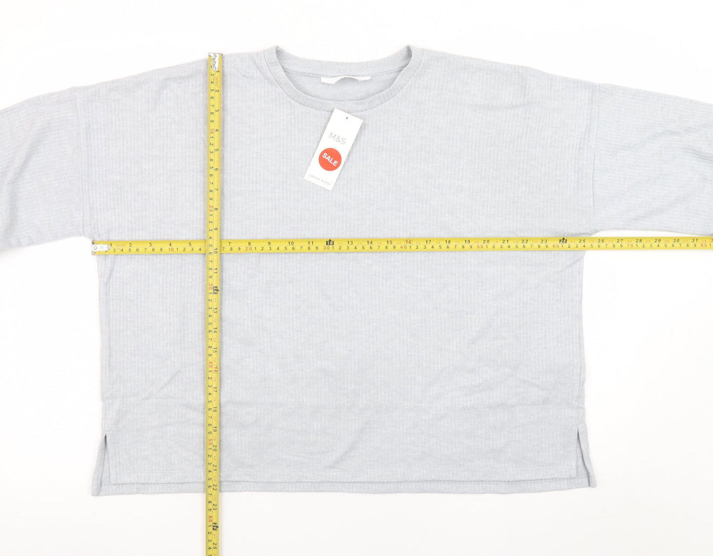 Marks and Spencer Women Grey L Pullover Crew Neck Jumper