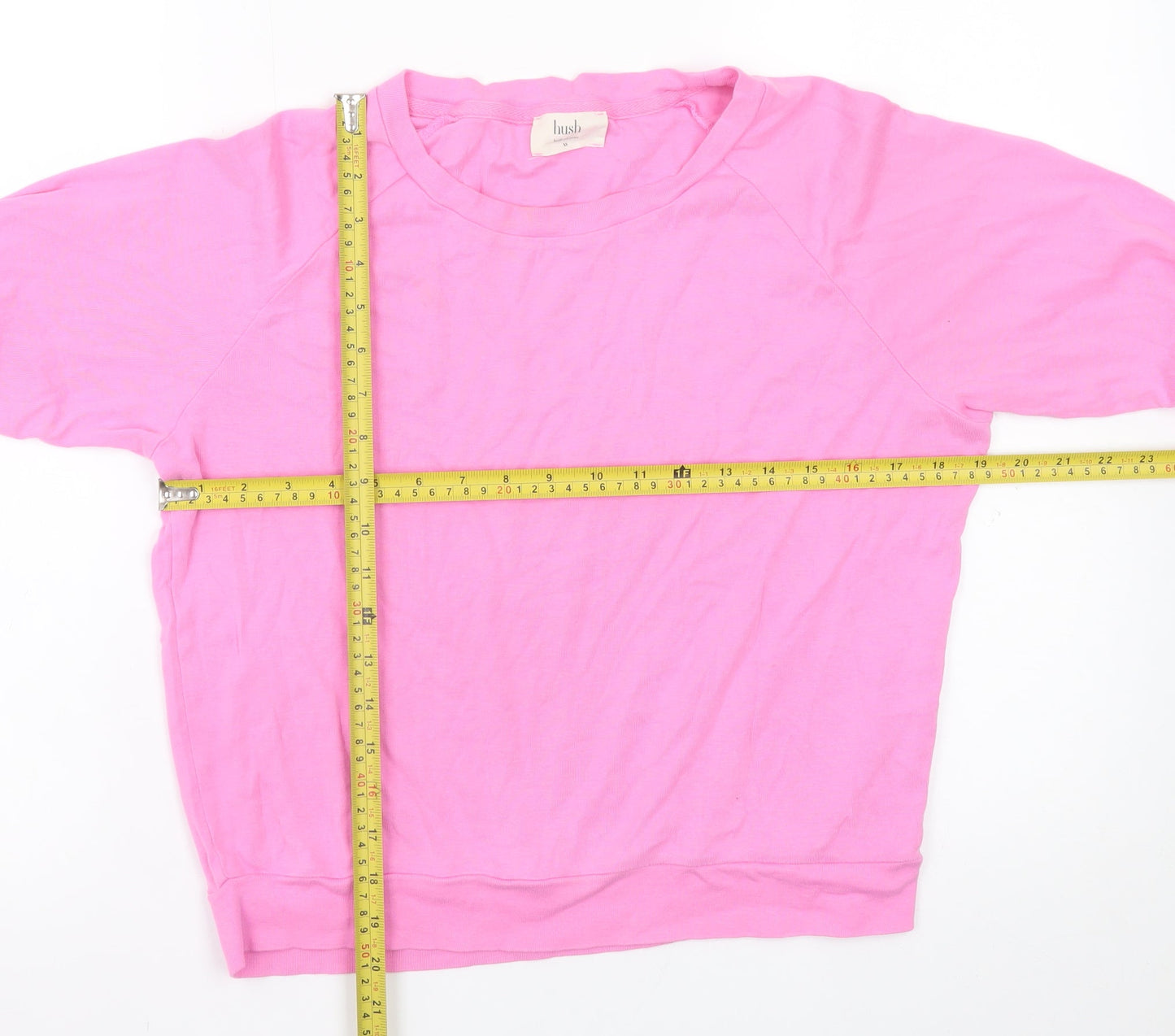 Hush Womens Pink Crew Neck Pullover Sweatshirt XS
