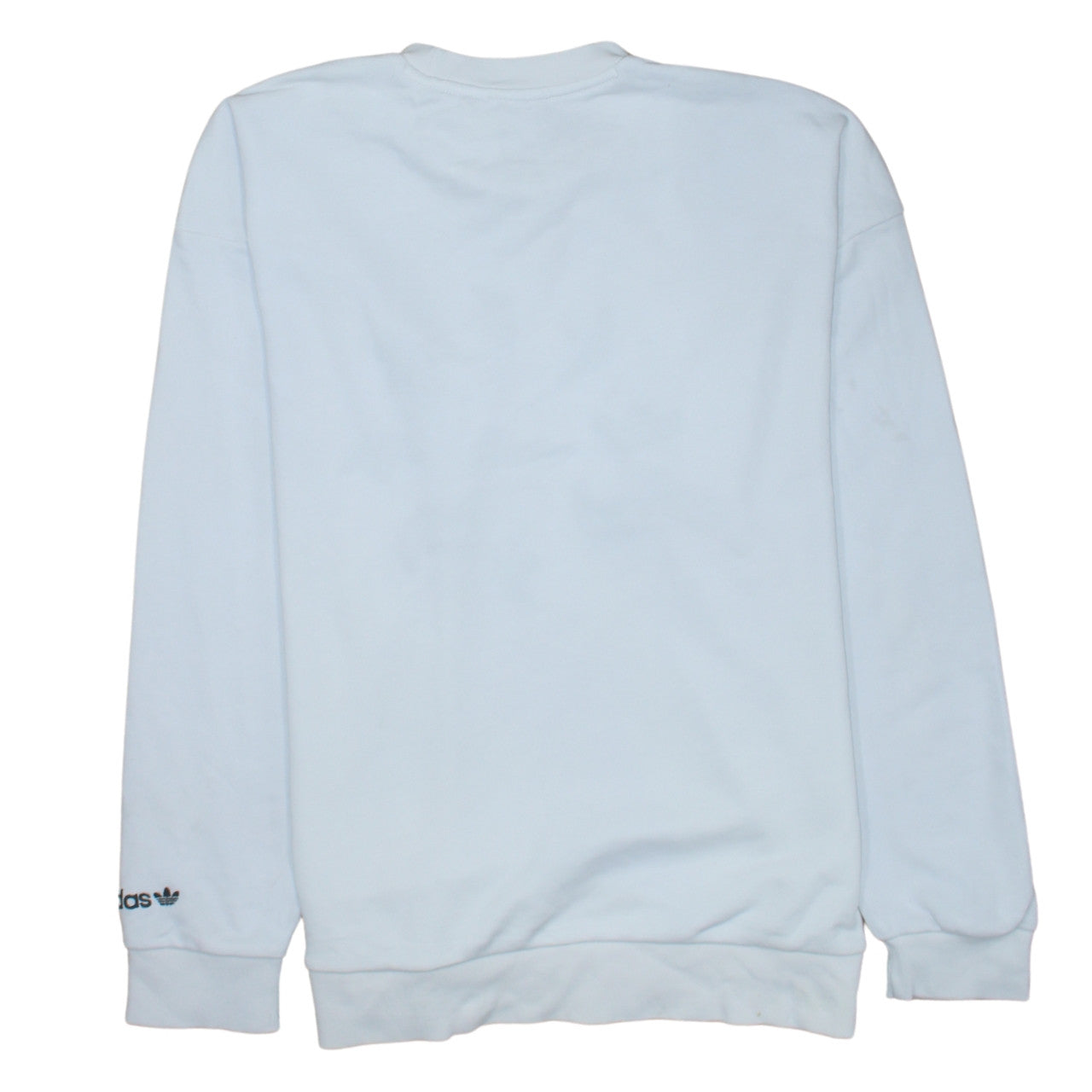 Adidas Women White Crew Neck Sweatshirt Size 10 Logo Print Pullover