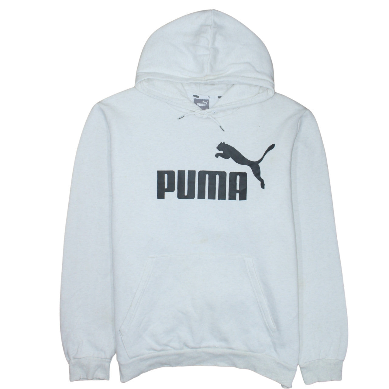 Puma Mens White Pullover Hoodie 2XL Sports Fleece Sweatshirt