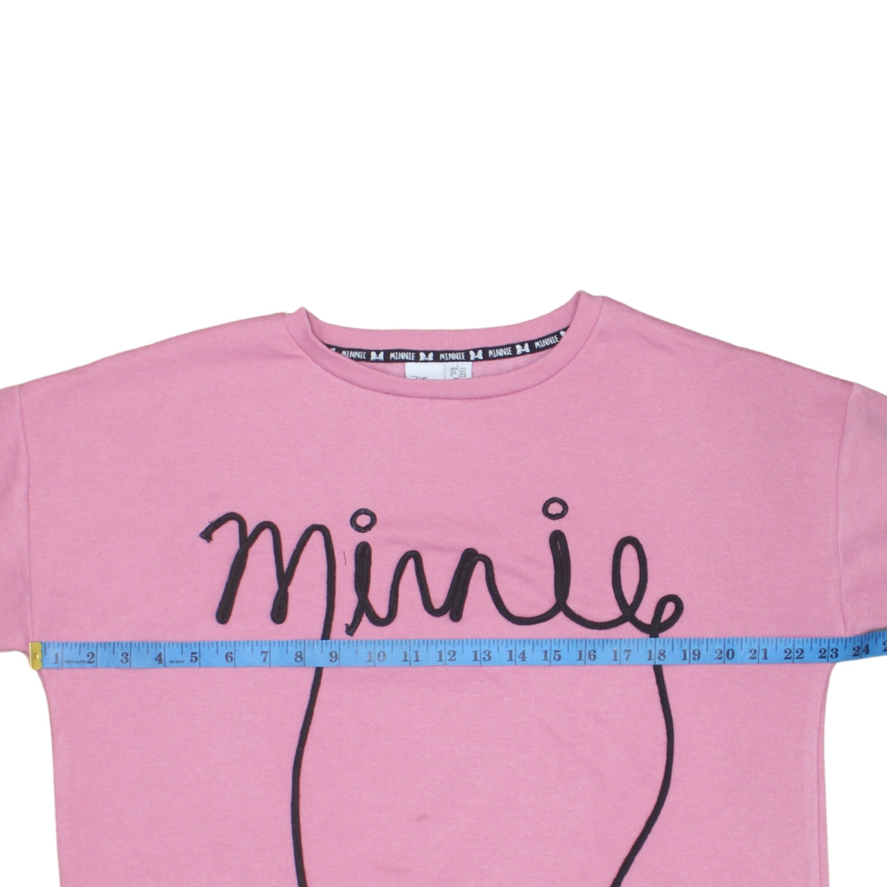 Disney Women Pink Minnie Crew Neck Pullover Sweatshirt Size L