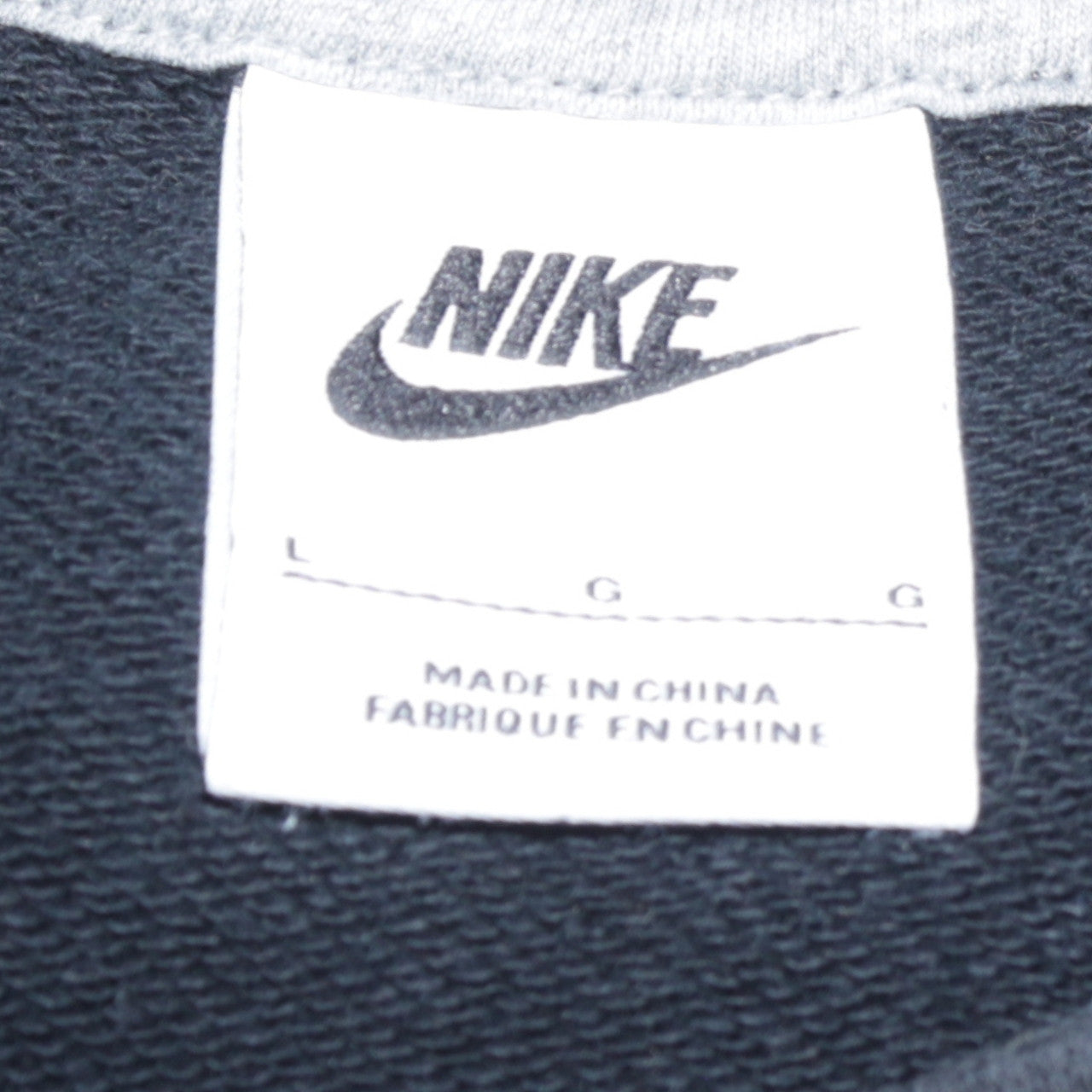 Nike Men's Black Cotton Crew Neck Pullover Sweatshirt L