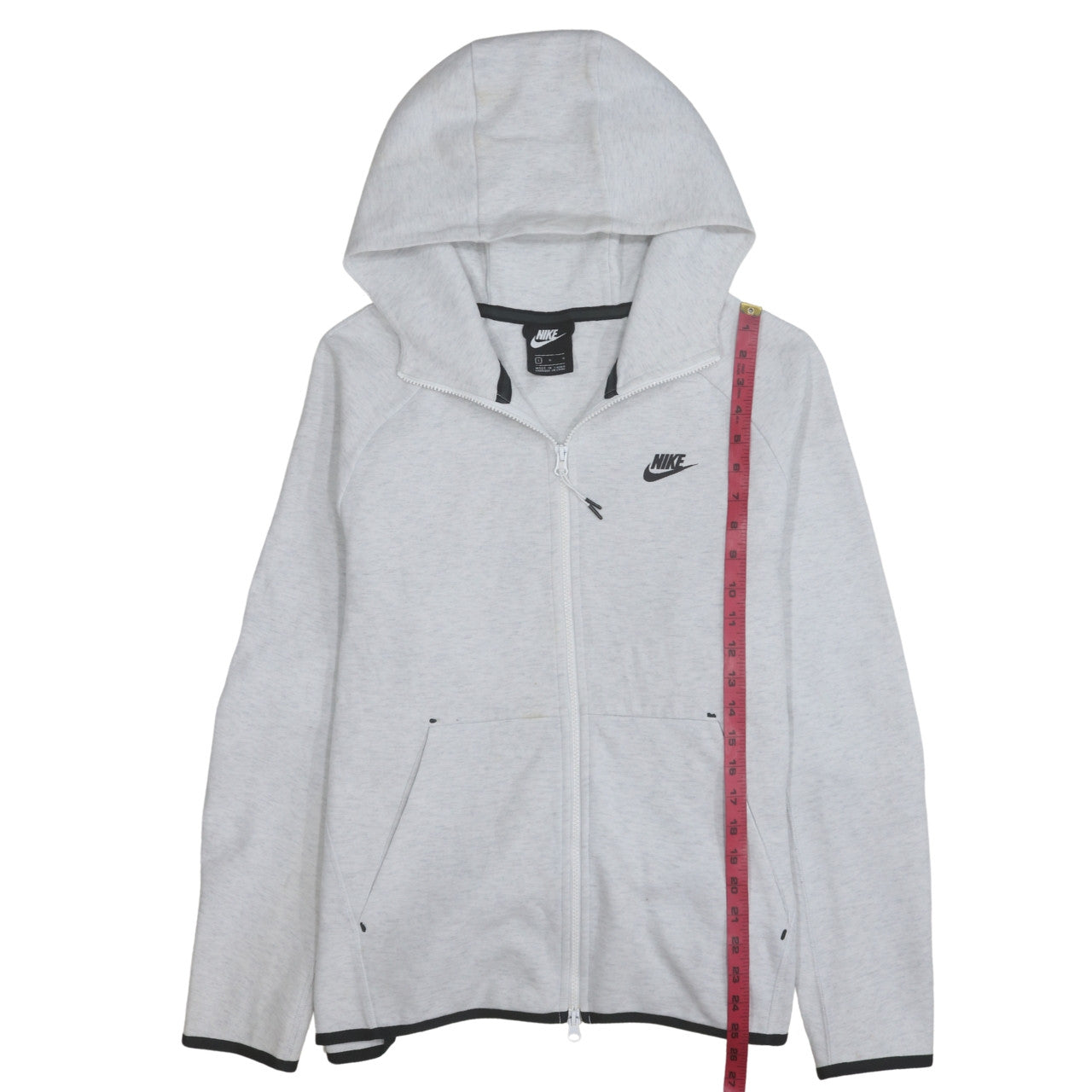 Nike Men's Grey Full Zip Hoodie L Regular Fit Lightweight