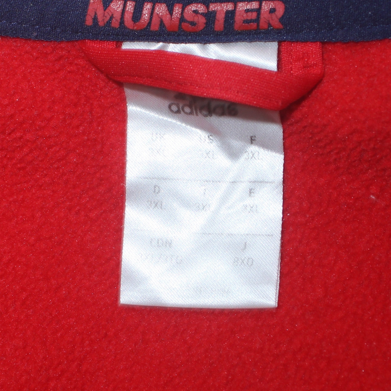 Adidas Men’s Red Munster Rugby Track Jacket XL Full Zip