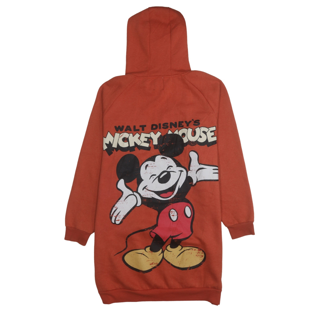 Disney Women Orange Mickey Mouse Jumper Dress Size S Hoodie Style