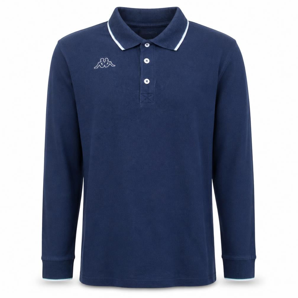 Kappa Men Blue Collared Long Sleeve Henley Sweatshirt Medium