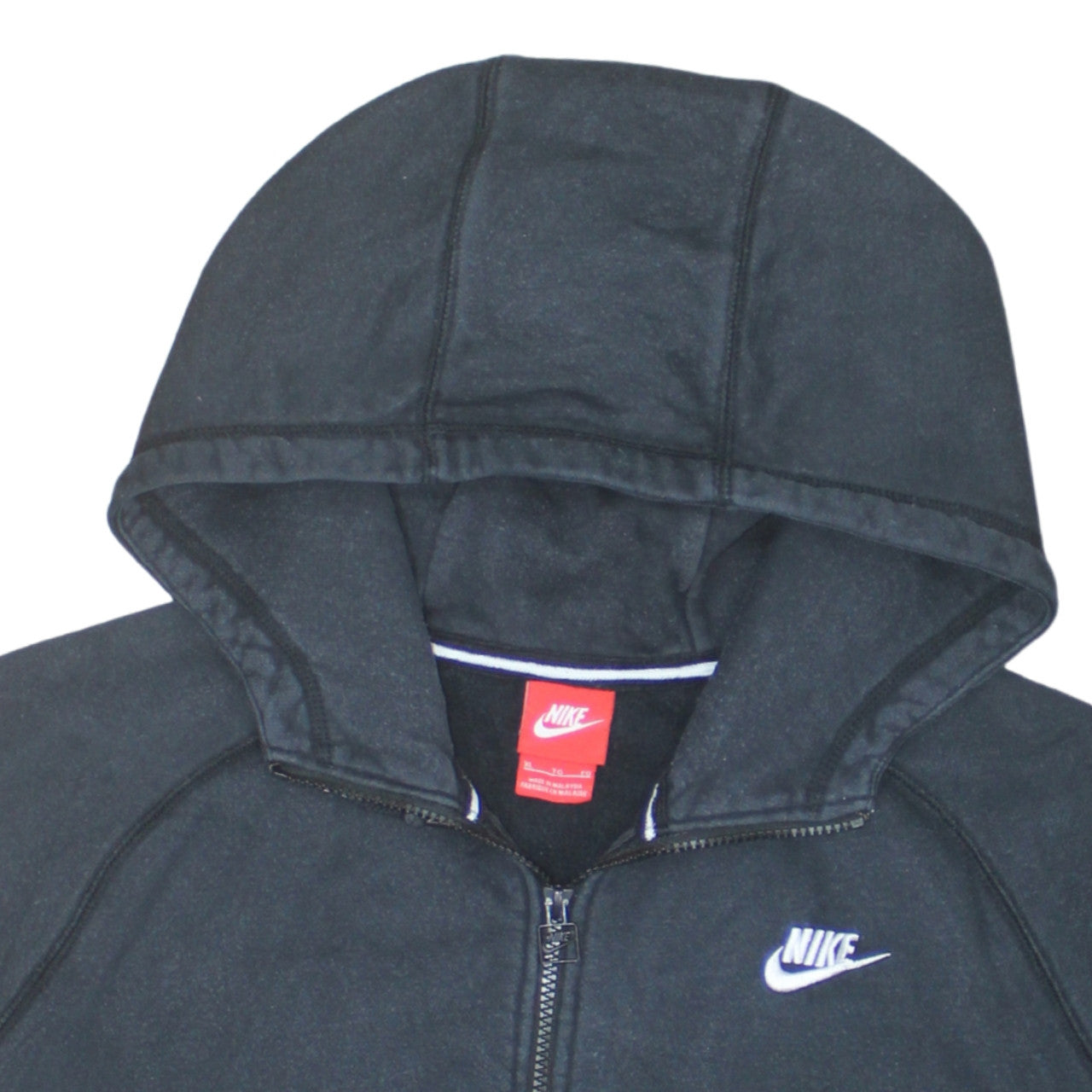 Nike Men's Black XL Full Zip Hooded Fleece Hoodie