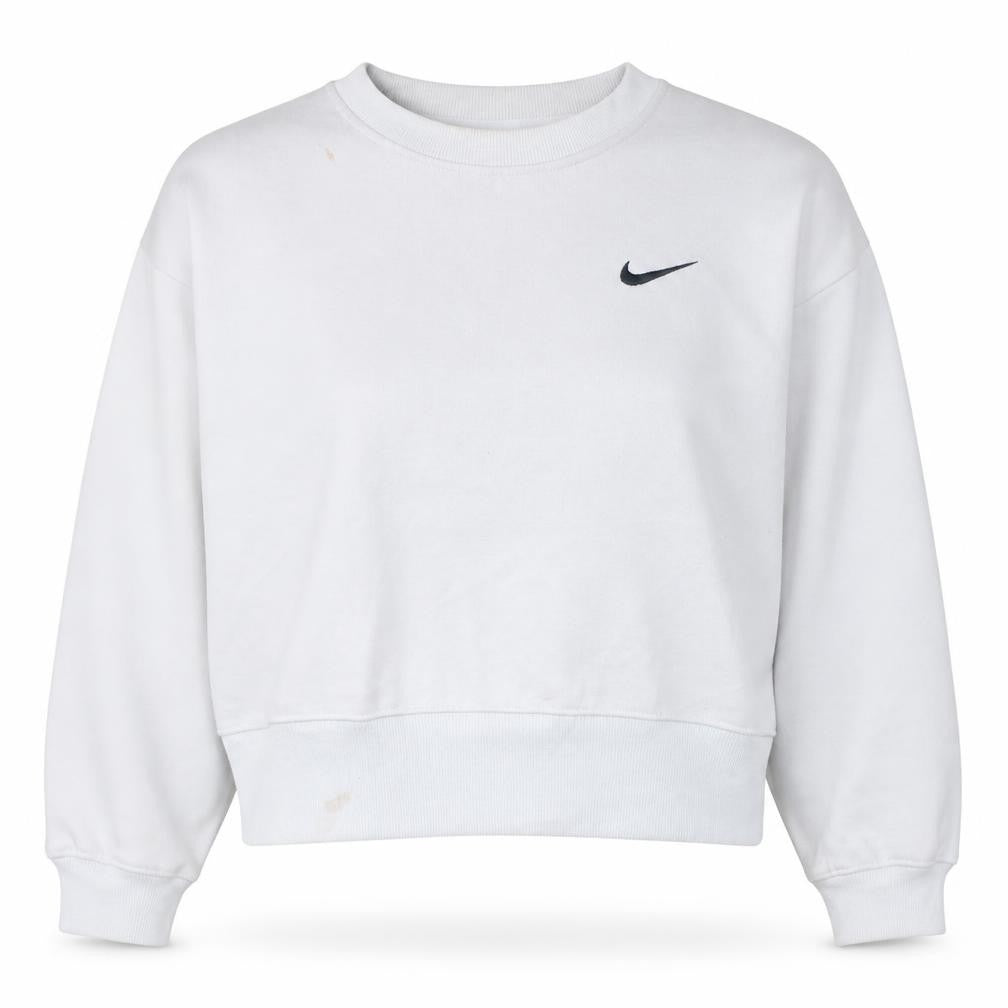 Nike Womens White XL Pullover Sweatshirt Crew Neck Cotton Blend
