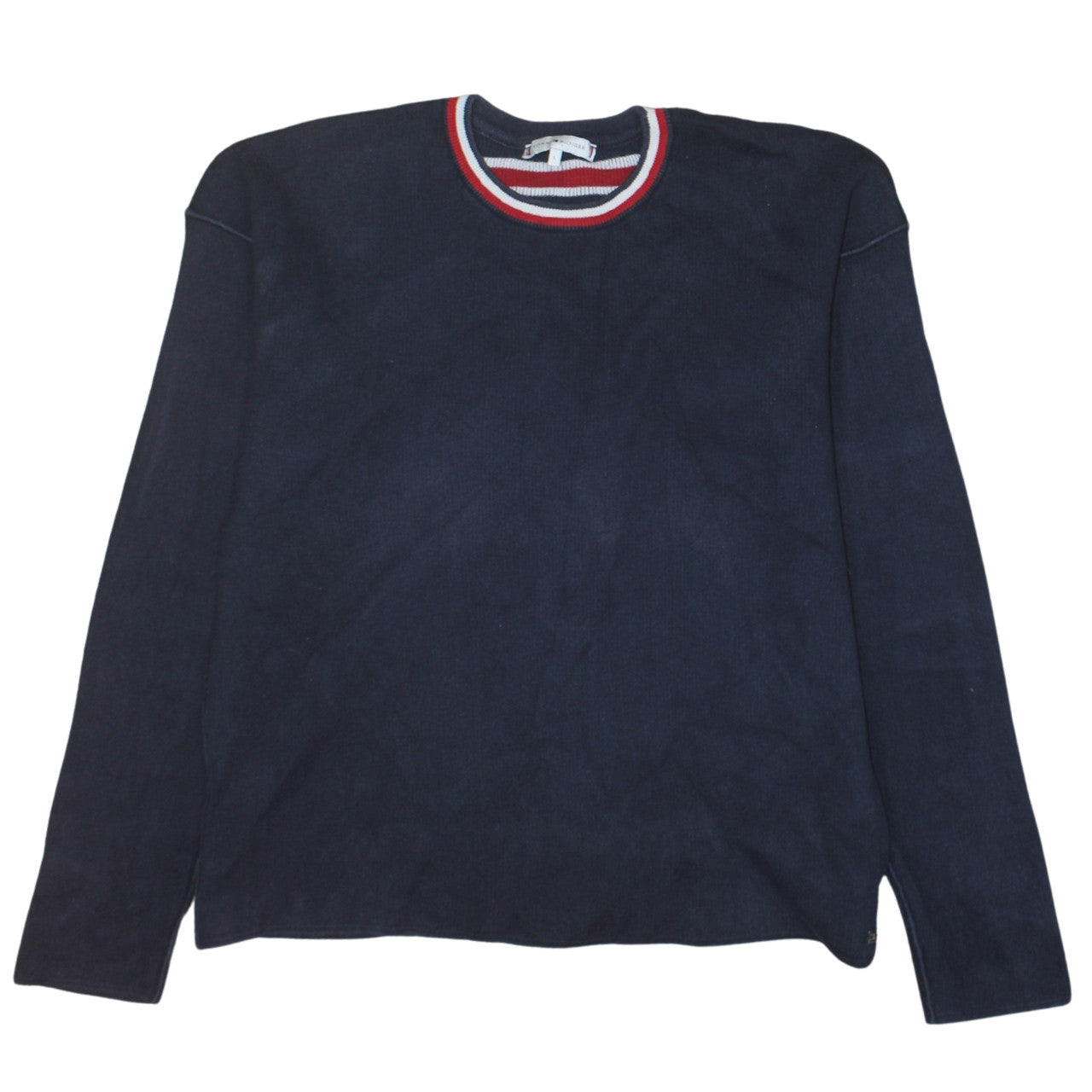 Tommy Hilfiger Women's Blue Crew Neck Cotton Pullover Jumper Size L