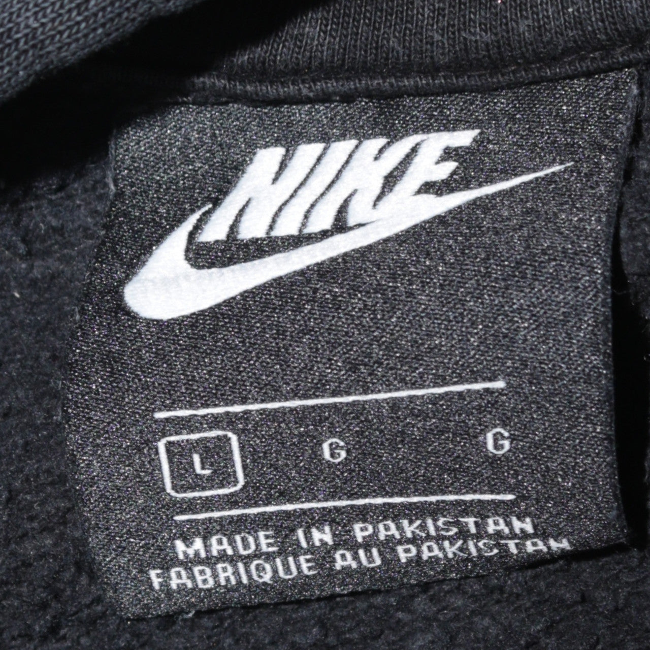 Nike Men's Black Pullover Fleece Hoodie Size L Regular Fit